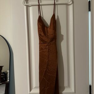 Lulu's Chic Brown Mini Dress